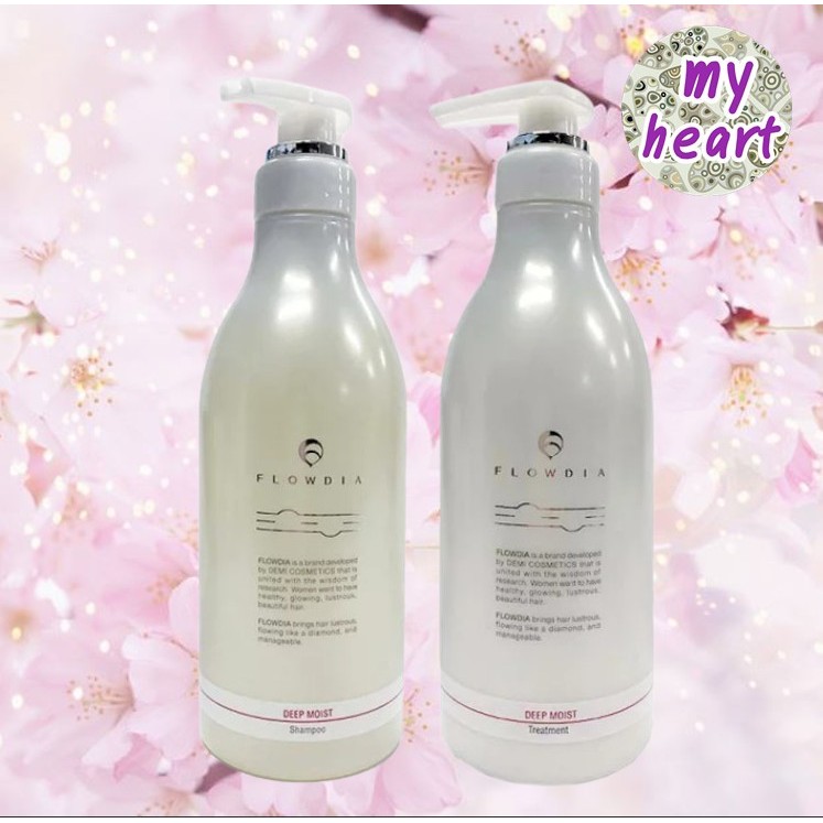 Demi Flowdia Deep Moist Shampoo / Treatment แชมพู ทรีตเมนต์ ที่ช่วยเติมความชุ่มชื้นให้ผมแห้งเสีย ทำให้ผมดูเงางาม และไม่ร
