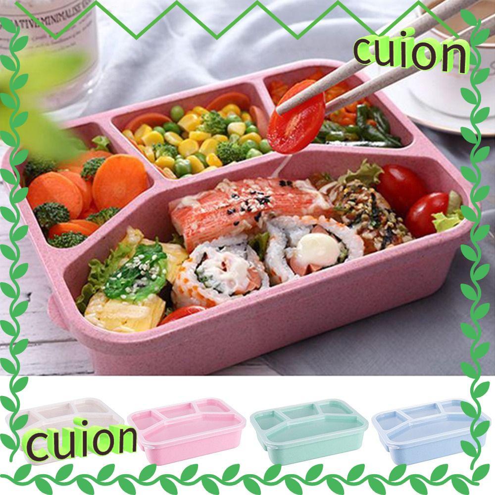 CUION1413 ช่อง Bento , หลากสี 4 ตารางกล่องอาหารกลางวันสไตล์ Japese, เตาอบไมโครเวฟพลาสติกคุณภาพสูง Le