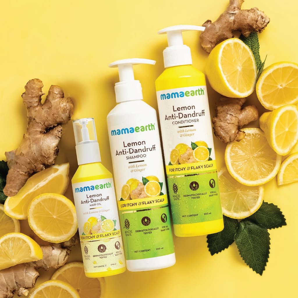 Mamaearth Lemon Anti-Dandruff Scalp Irritation Relief Hair Oil ,Shampoo,Conditioner
