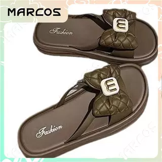MARCOS รองเท้าแตะยางผู้หญิง รองเท้าแตะคู่ใส่ในบ้านฤดูร้อน พื้นหนาไม่ลื่น รองเท้าแตะสำหรับทุกฤดู #07