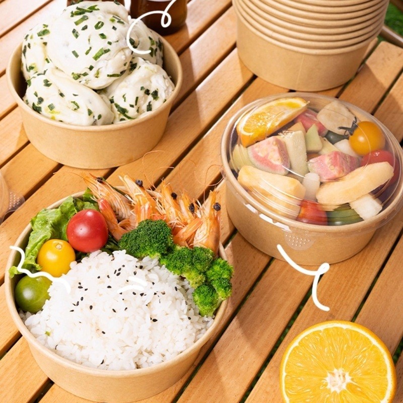 Wise House ชามกระดาษ ถ้วยกระดาษคราฟท์ กล่องอาหาร กล่องอาหารเดลิเวอรี่ 500ML 750ML 1000ML /PET