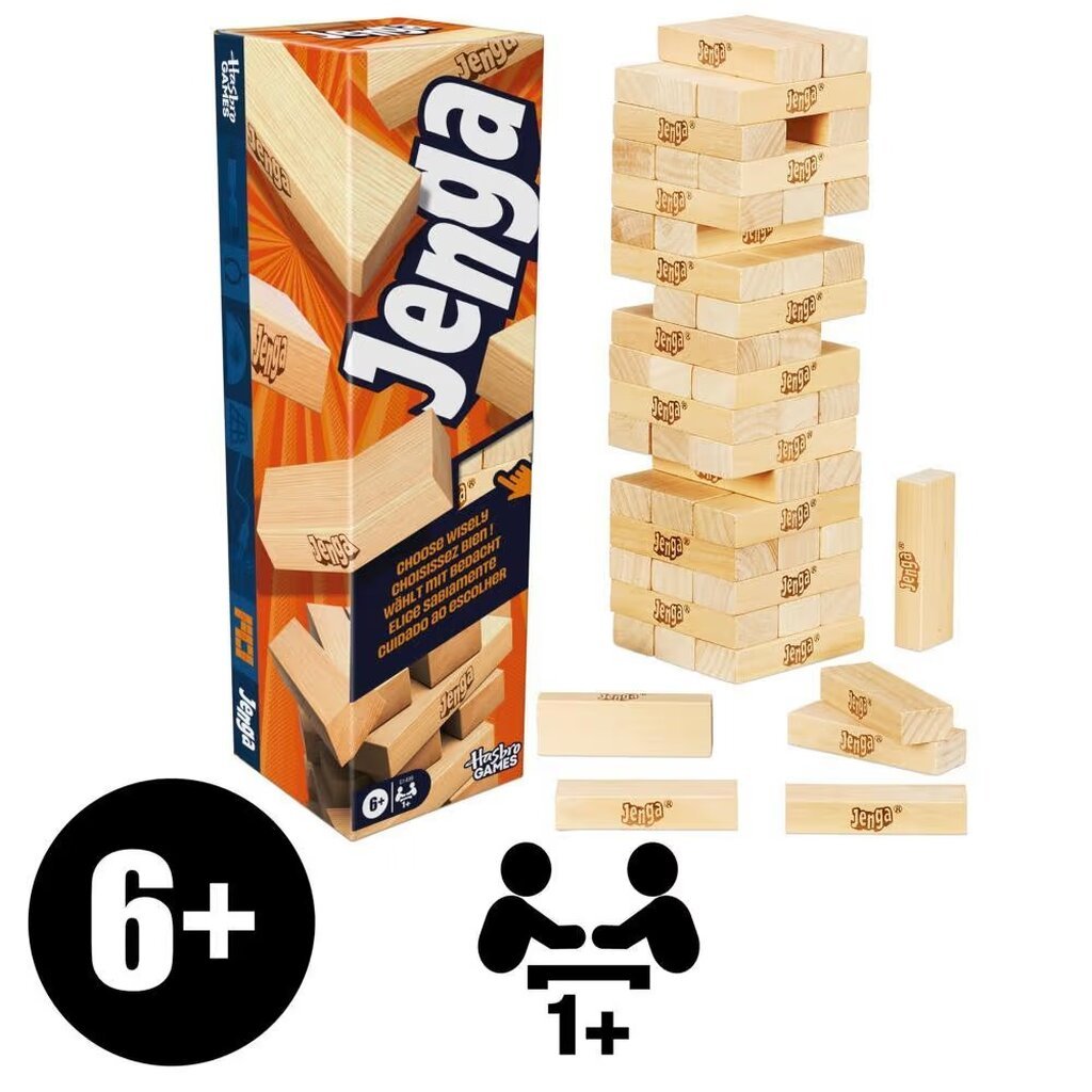 Hasbro Jenga Game with More Ways to Play ฮาสโบร เกมบล็อกไม้ตึกถล่ม เจงก้า ลิขสิทธิ์แท้