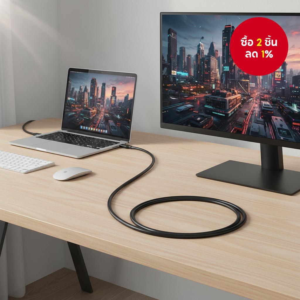 Vention อะแดปเตอร์แปลง Type C เป็น DisplayPort DP 1.4 ความละเอียด 4K 240Hz, 2K 360Hz, 1080P 480Hz