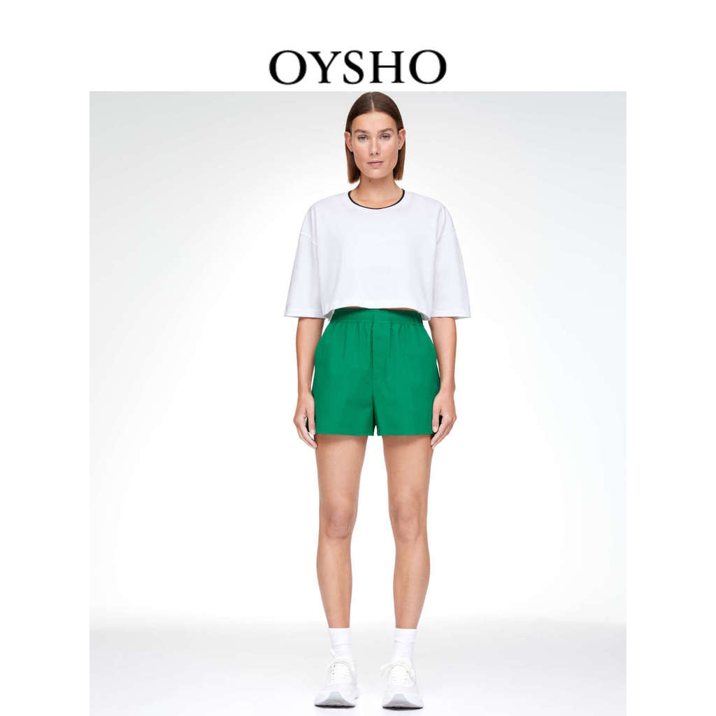 ส่วนลดสำหรับฤดูร้อนและใบไม้ผลิ Oysho Loose กางเกงขาสั้นกันน้ําสำหรับออกกำลังกายกลางแจ้ง