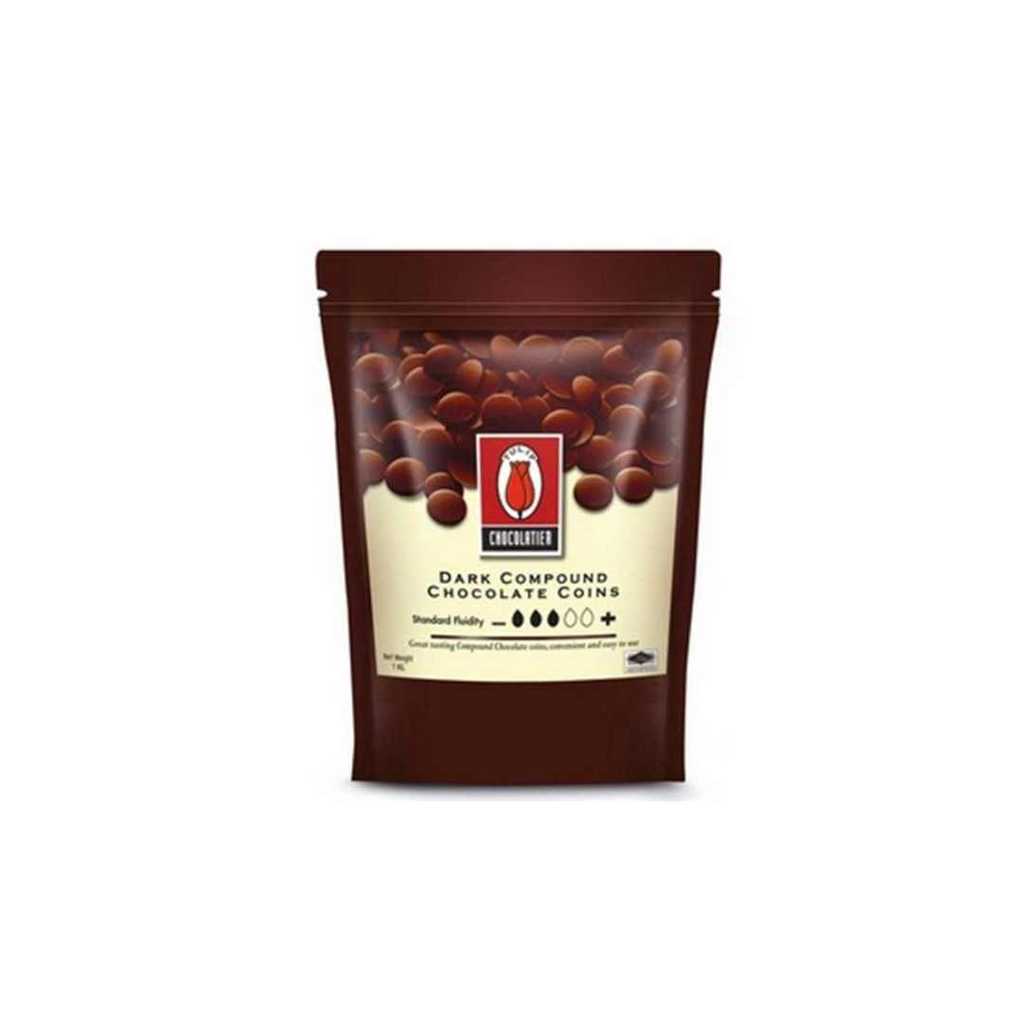 Tulip Dark Chocolate Compound ทิวลิปดาร์กช็อกโกแลตคอมพาวด์ แบบเหรียญ 1 kg
