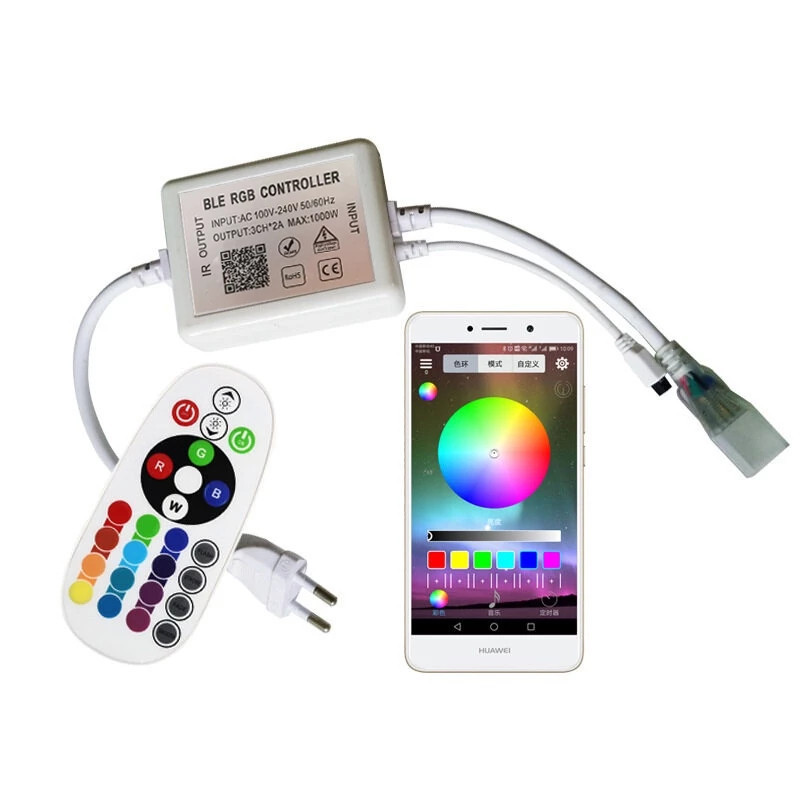 220V RGB บลูทูธ LED Strip Controller สําหรับ RGB 5050 LED Strip Control EU Plug