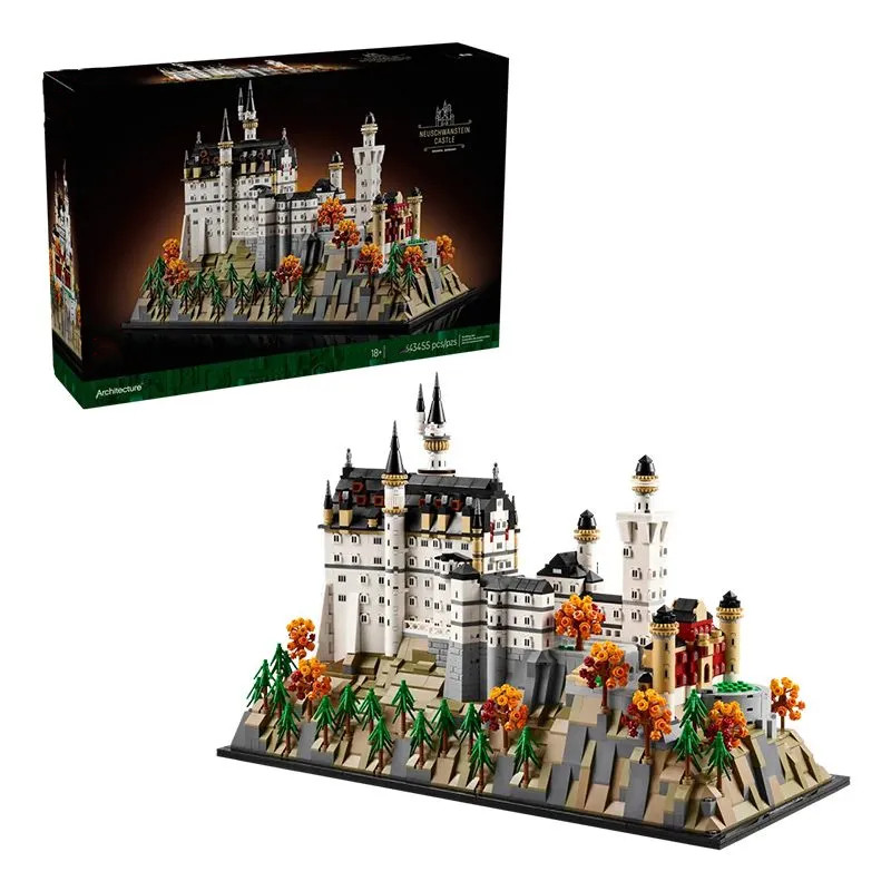 เข้ากันได้กับ Lego Middle School Century Retro Building ปราสาท Neuschwanstein 21063 การประกอบความยาก
