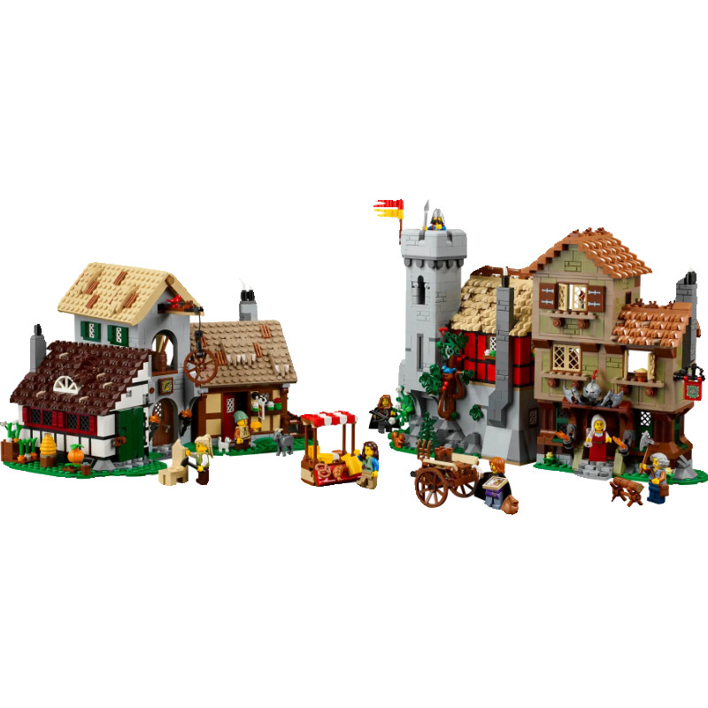 ใช้งานร่วมกับ Lego Middle School Century City Square 10332 Small Town Market House Castle เด็กประกอบ