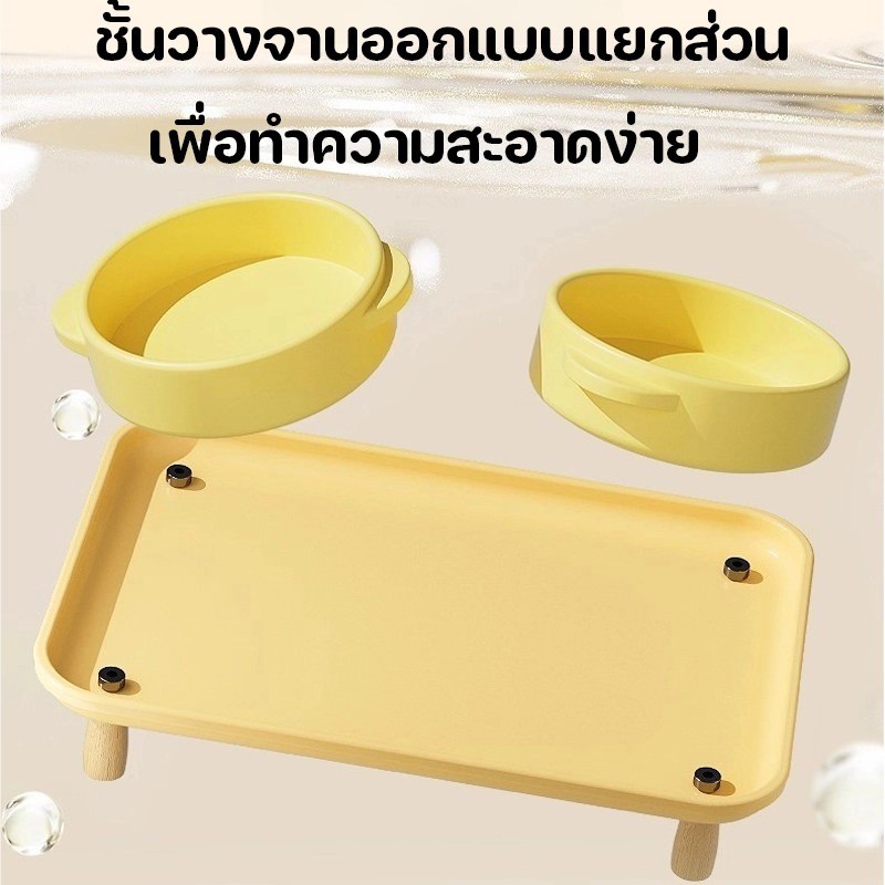 ชามแมว ชุดชามอาหารสัตว์เลี้ยงขอบสูง ป้องกันอาหารหก  ชามสุนัข ชามเซรามิก - รูปที่ 5