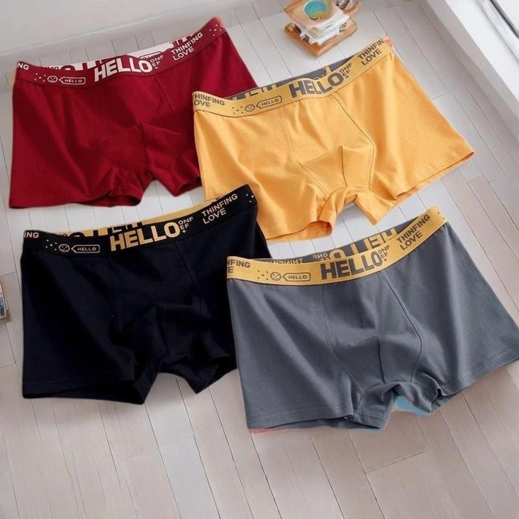 คุณภาพแท้ ไม่ใช่คุณภาพขโมย！【เซ็ต 5/10 ชิ้น】HELLO-กางเกงบ็อกเซอร์ผู้ชาย Men Underwear Boxer ดีไซน์เป้ากางเกงสองชั้น รูปที่ 8