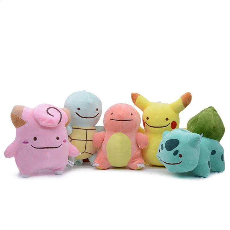 5 ชิ้น/ล็อต Pokemon Ditto Squirtle Bulbasaur Charmander Claw เครื่องตุ๊กตาตุ๊กตาของเล่นตุ๊กตาสัตว์สํ