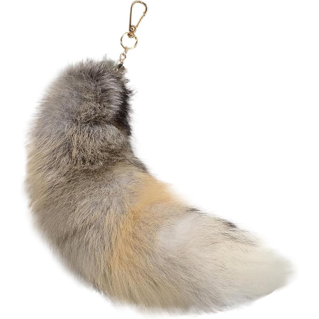 รวบรวมจริง Fox Tails-Therian Tail พวงกุญแจตุ๊กตา, Furry Fox Bag Accessories, Large Furry Fox Tail เป