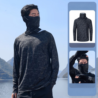 เสื้อฮู้ดตกปลาลายพรางกันแดดสําหรับผู้ชาย – น้ําหนักเบาและโปร…