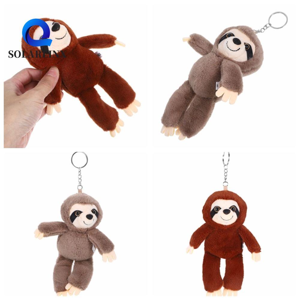 SOLARLINX Plush Sloth พวงกุญแจ,กระเป๋า Charm จําลอง Sloth จี้ขนาดเล็ก,น่ารักพวงกุญแจตุ๊กตานุ่มตาโต S