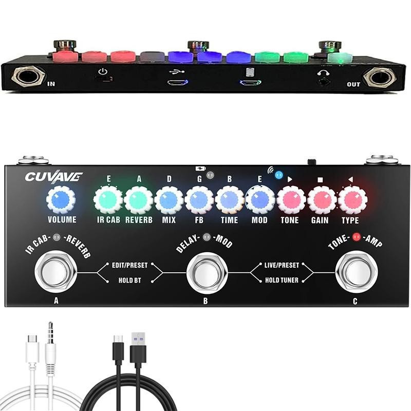 Cuvave Cube Baby Guitar Pedal พร้อมเอฟเฟกต์ดีเลย์หลายเอฟเฟกต์, รีเวอร์เบอร์, เครื่องกําจัดเฟสและ Cho