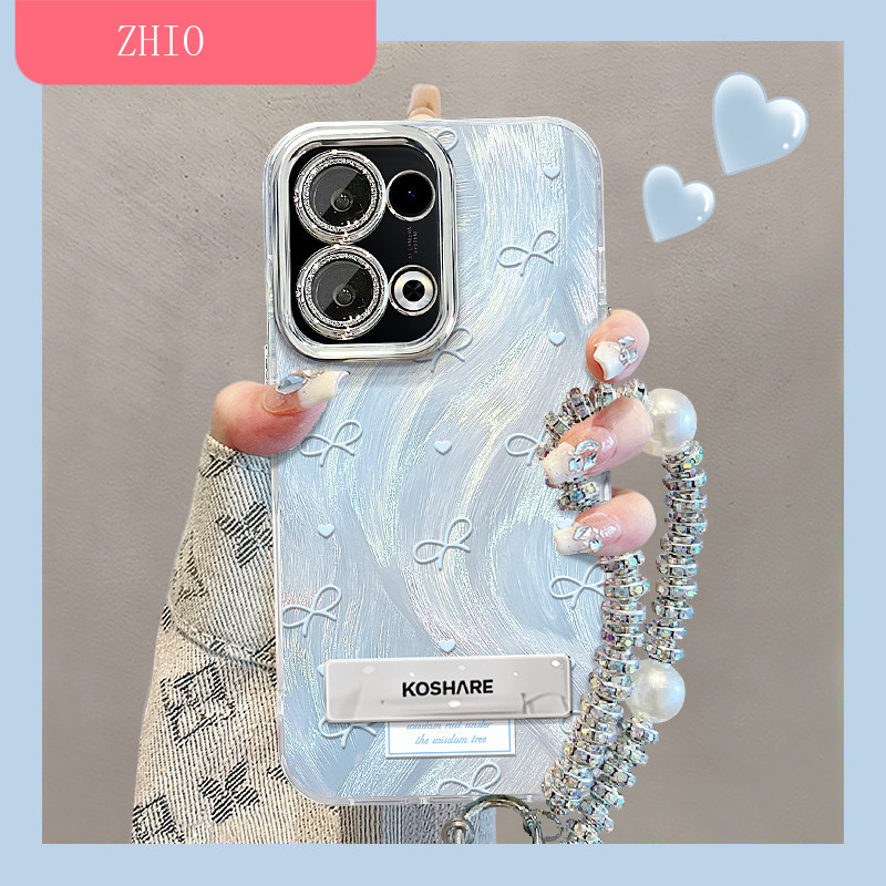 [182] [182] เหมาะสําหรับ opporeno13 เคสโทรศัพท์ฤดูร้อนสไตล์ใหม่ reno8/11pro Blue Bow Bracket สร้อยข้อมือ 9/9pro + ผ้าพันคอขนนก reno6/5 รวมทุกอย่างฟิล์มเลนส์ findx8/7 ชุด