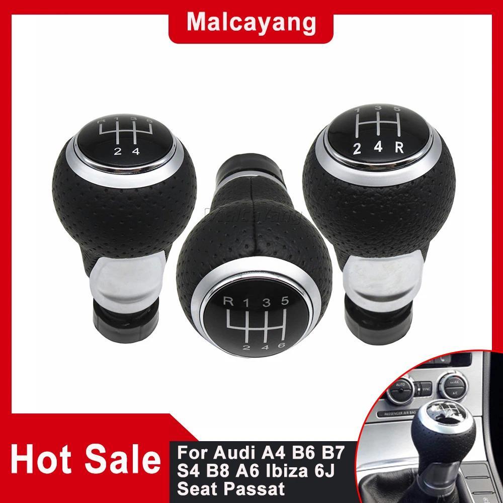 เกียร์รถเกียร์ Shift knob Lever Shifter Fast การจัดส่งสําหรับ Audi A4 B6 B7 B8 A6 S4 8K A5 8T Ibiza 