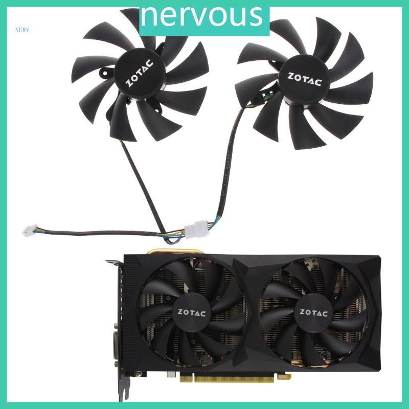 NERV 1 2PC 12V 4Pin 0 35AGraphics การ์ดพัดลมวิดีโอระบายความร้อนสําหรับ Zotac RTX2060 SUPER