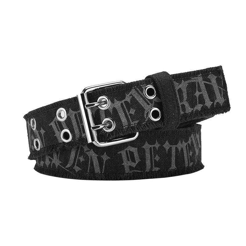Fashion Retro Unisex Belts Double Pin Buckle Design Canvas Belts Men Belt Trend Casual Simple Men & 