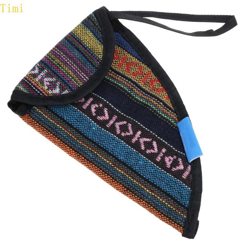 Timi National Style Ocarina Bag Ocarina กระเป๋าผ้าสามเหลี่ยมป้องกันพร้อมที่จับพกพา Ocarina Case Hold