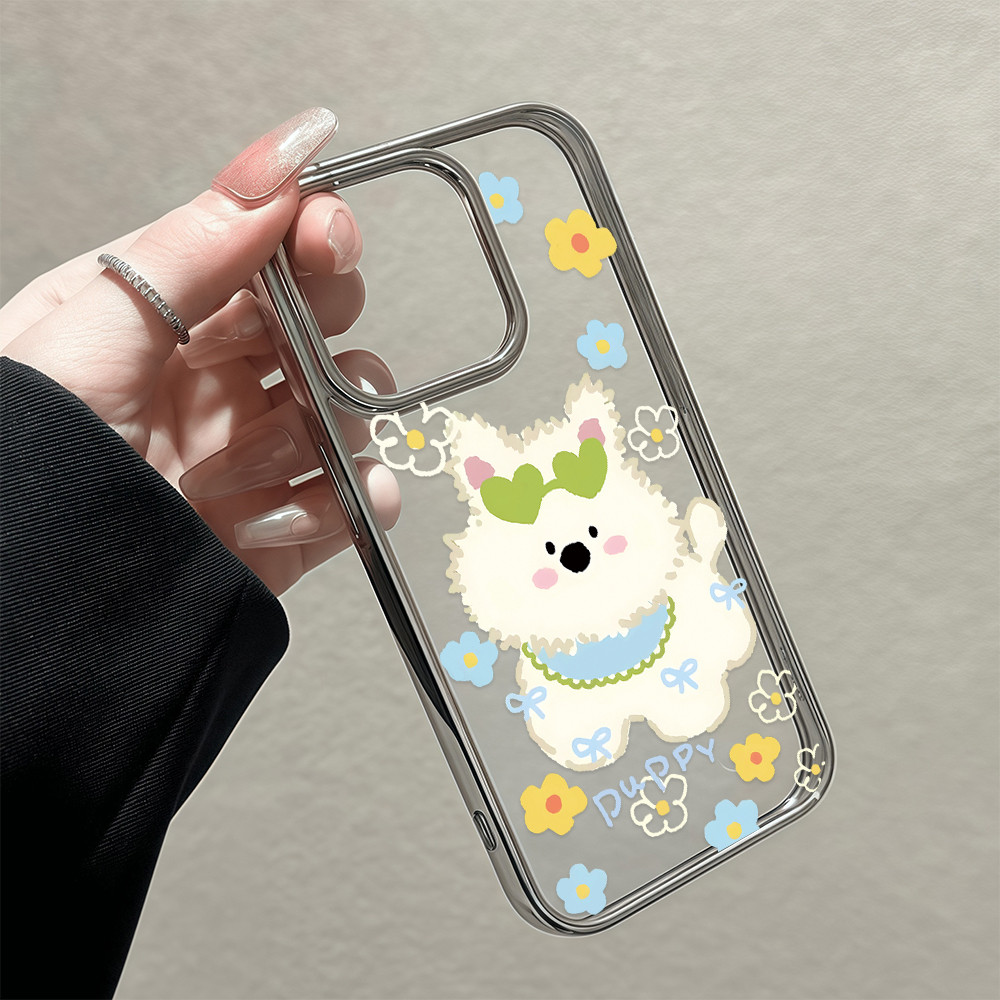 จัดส่งที่ไทย เคสมือถือ ไฮโซ น่ารัก เคสใสครอบสีเงิน For IPhone 17 16 15 14 13 11 6 7 8 plus Pro Proma