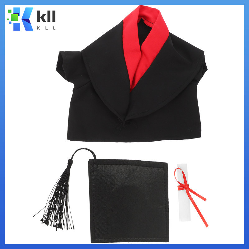 Mini Graduation Gown Gowns สําหรับเด็กตุ๊กตาสัตว์เสื้อผ้าของเล่นเครื่องแต่งกายการ์ตูน Kenellkj