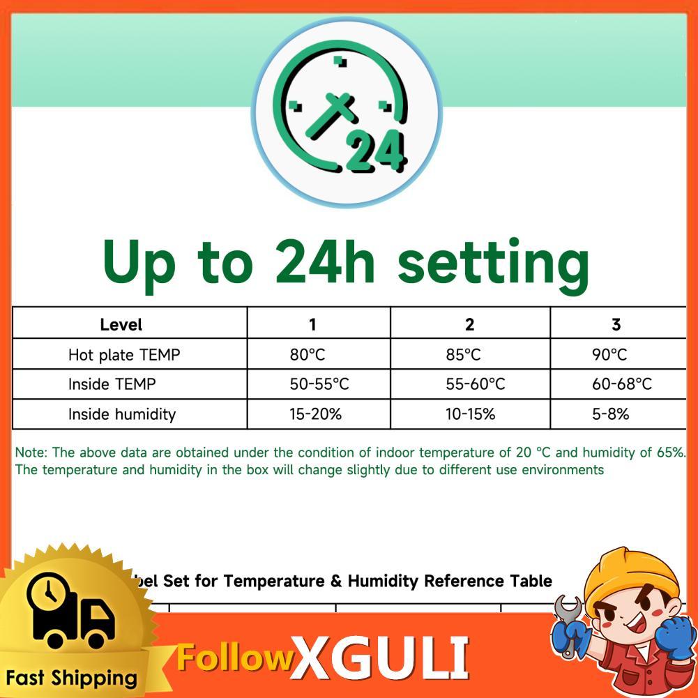 Xguli KINGROON 3D เครื่องพิมพ์ Filament เครื่องเป่ากล่อง SPOOL ผู้ถือ 50 ℃ ถึง 68 ℃ ปรับอุณหภูมิพร้อ