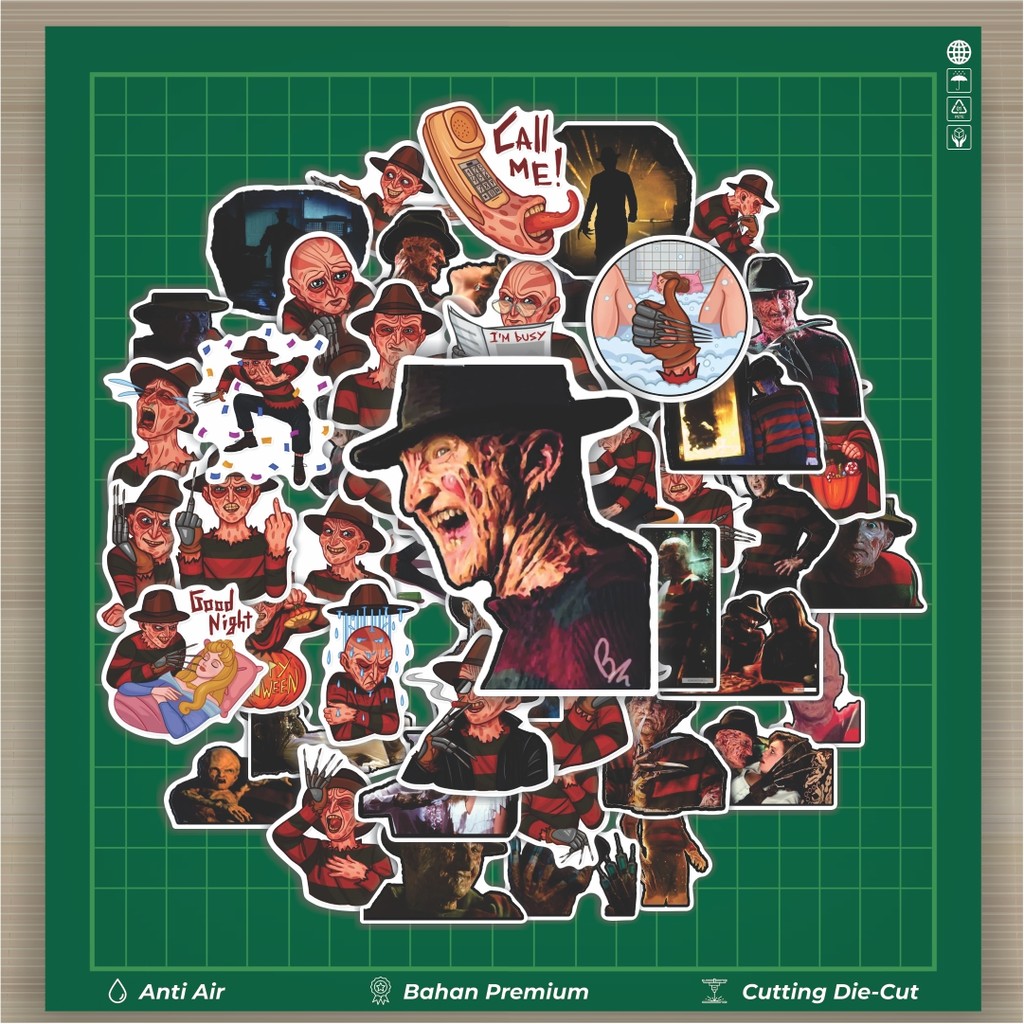 ร้อน 50 ชิ้น FREDDY KRUGER สติ๊กเกอร์แฟชั่นรถยนต์ Decal Cool การ์ดอัลบั้มไวนิลที่กําหนดเองกันน้ํา - 