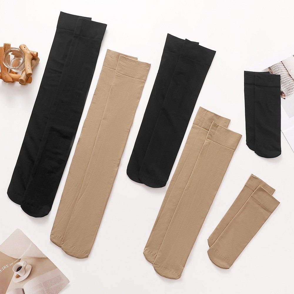 QSTAR Premium Nylon Spandex Women Socks, Plain Stoking Wanita Selesa & Stretch Fit