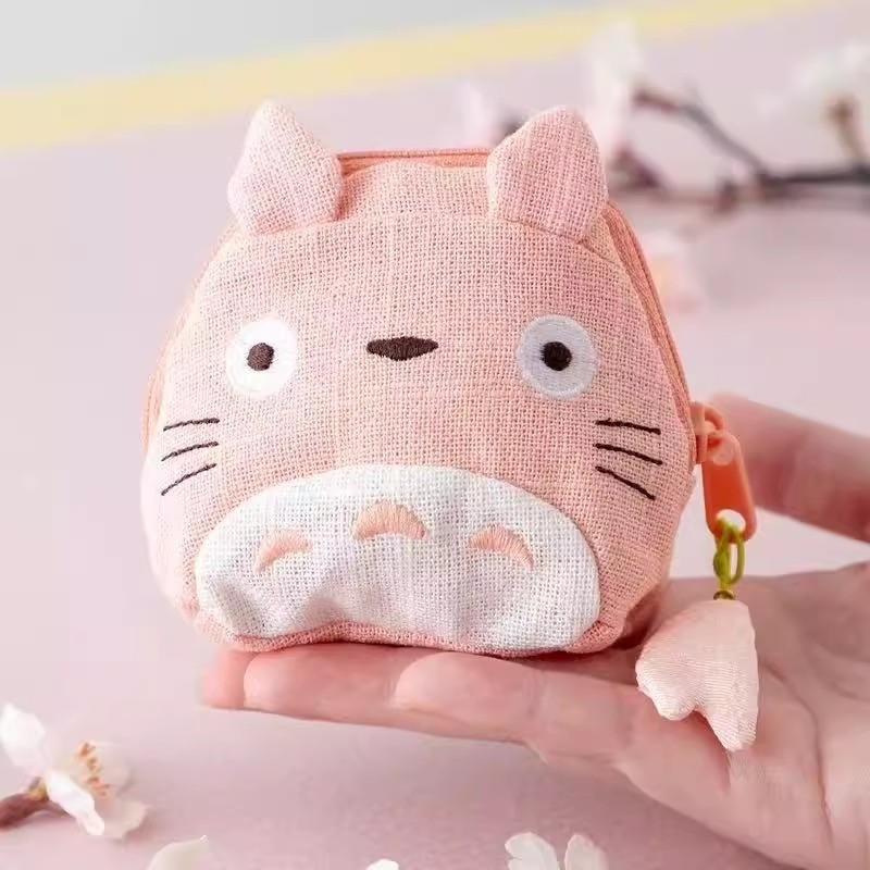 กระเป๋าคลิป My Neighbor Totoro สีชมพู เต็นเดอร์ มินิ สโตรেจ สำหรับเครื่องสำอาง