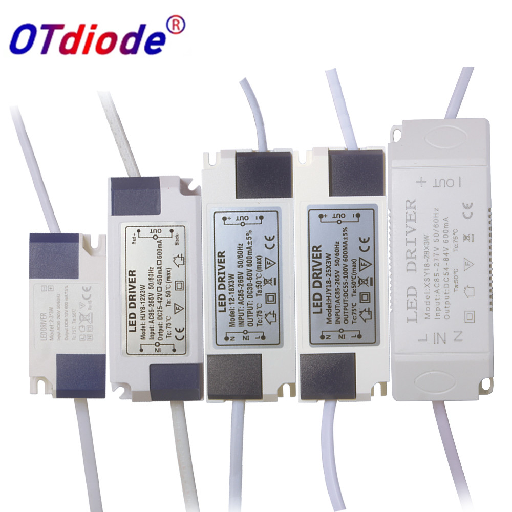 3W 6W 9W 12W 21W 24W36W12V 60V 100V 600mA LED Driverคงที่หม้อแปลงไฟฟ้าAC85-265Vอะแดปเตอร์สําหรับหลอด