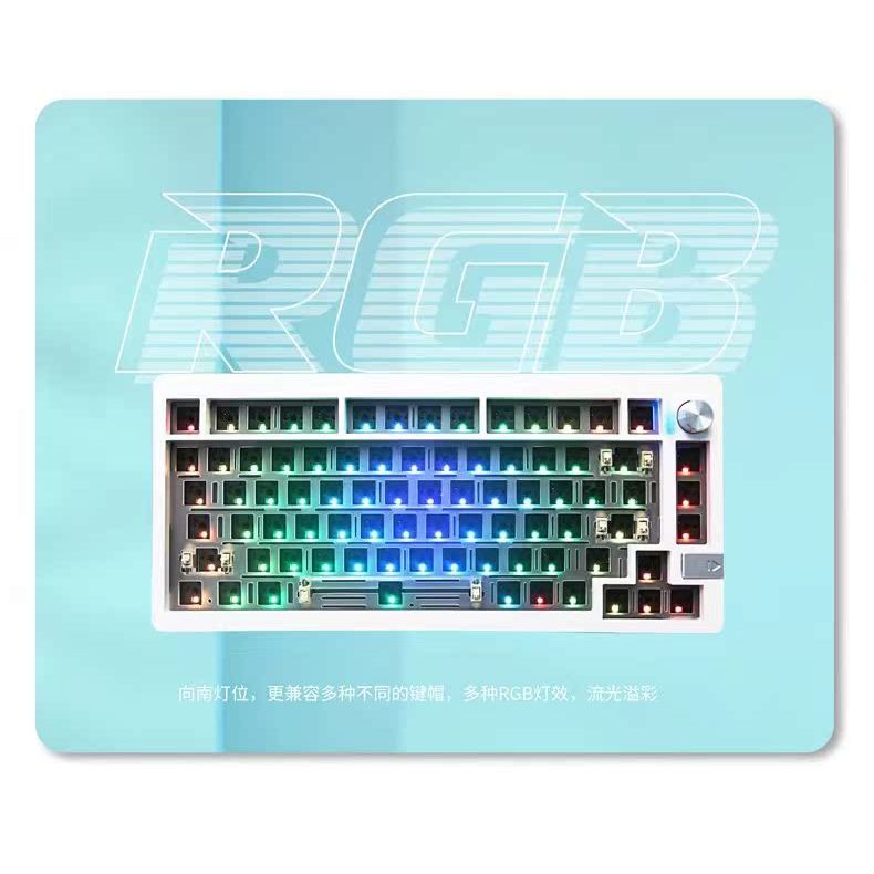 ZUOYA ZUOYA LMK81 ปะเก็นแบ็คไลท์ RGB สามโหมดโครงสร้างอลูมิเนียม Tuoduo คีย์บอร์ดแบบกลไกรองรับ QMK/VI