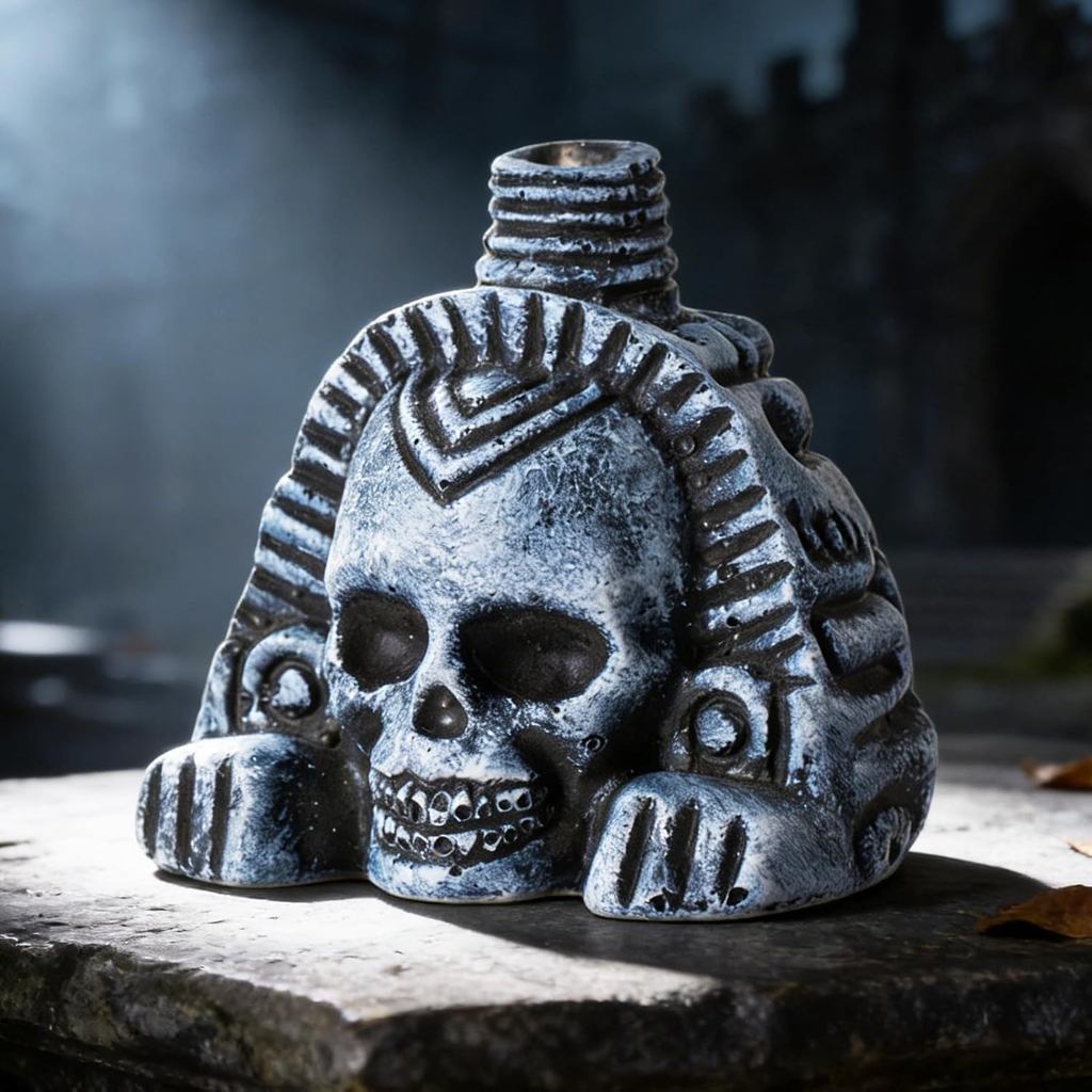 Aztec Death Whistle Loudest Authentic Human Sounding Screams ของขวัญนกหวีดป้องกันตัวเอง (สีเทาโบราณ)