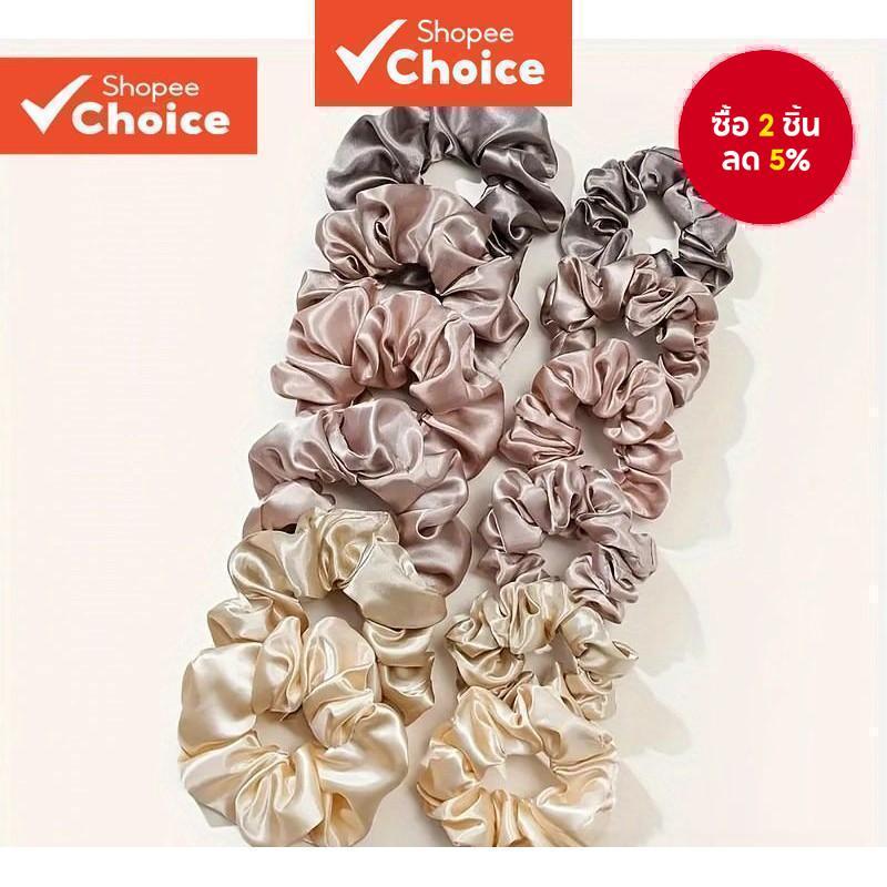 Satin Scrunchies Set - ยางรัดผมขนาดใหญ่และเล็กสําหรับผู้หญิง, เครื่องประดับแฟชั่นอเนกประสงค์