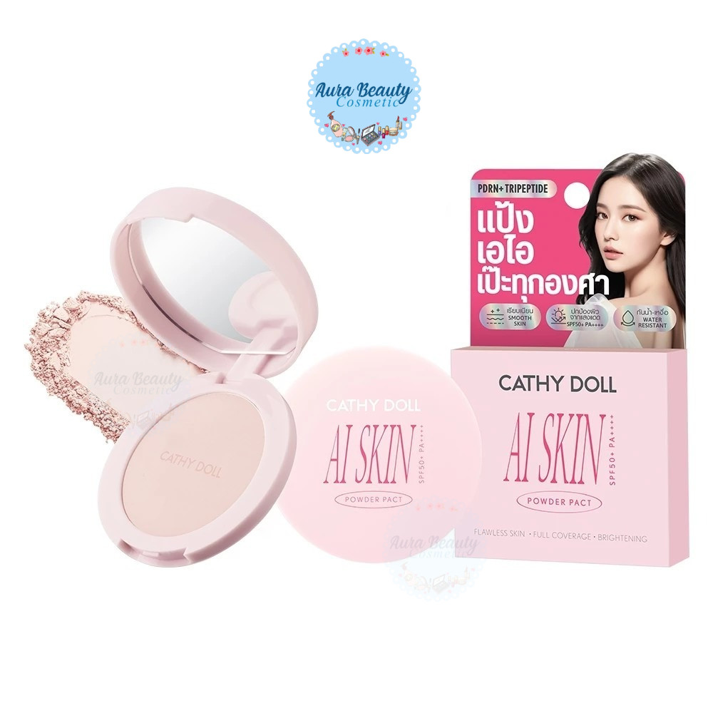 Cathy Doll AI Skin Powder Pact SPF50 PA++++ เคที่ดอลล์ เอไอสกินพาวเดอร์แพ็ค 4.5g.