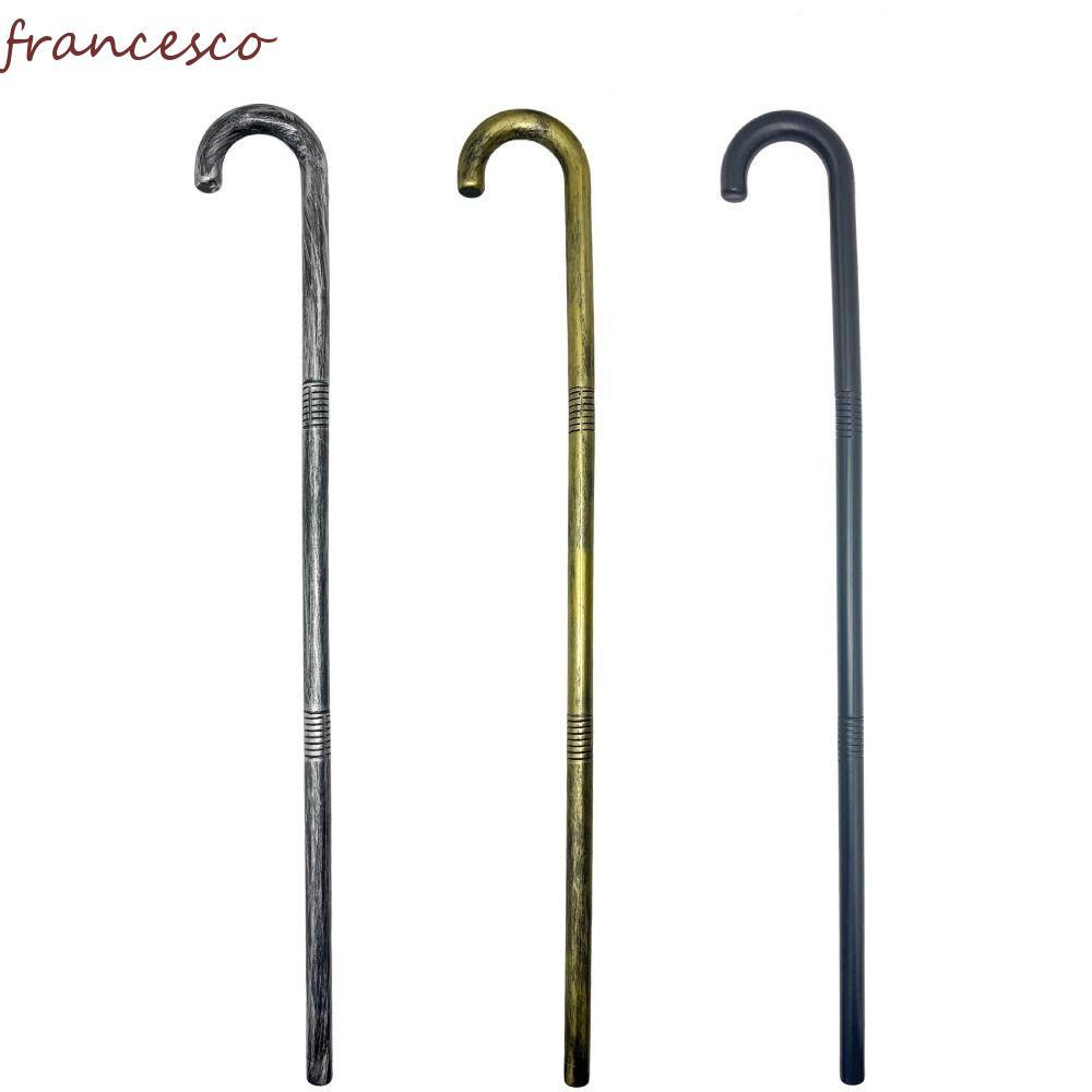 FRANCESCO ไม้เท้าเครื่องแต่งกายสําหรับเด็ก, บทบาทเล่นวินเทจคทาฮาโลวีน, นักมายากลพลาสติกการแสดงบนเวทีคอสเพลย์สีดําไม้เท้าคริสต์มาสแสดง