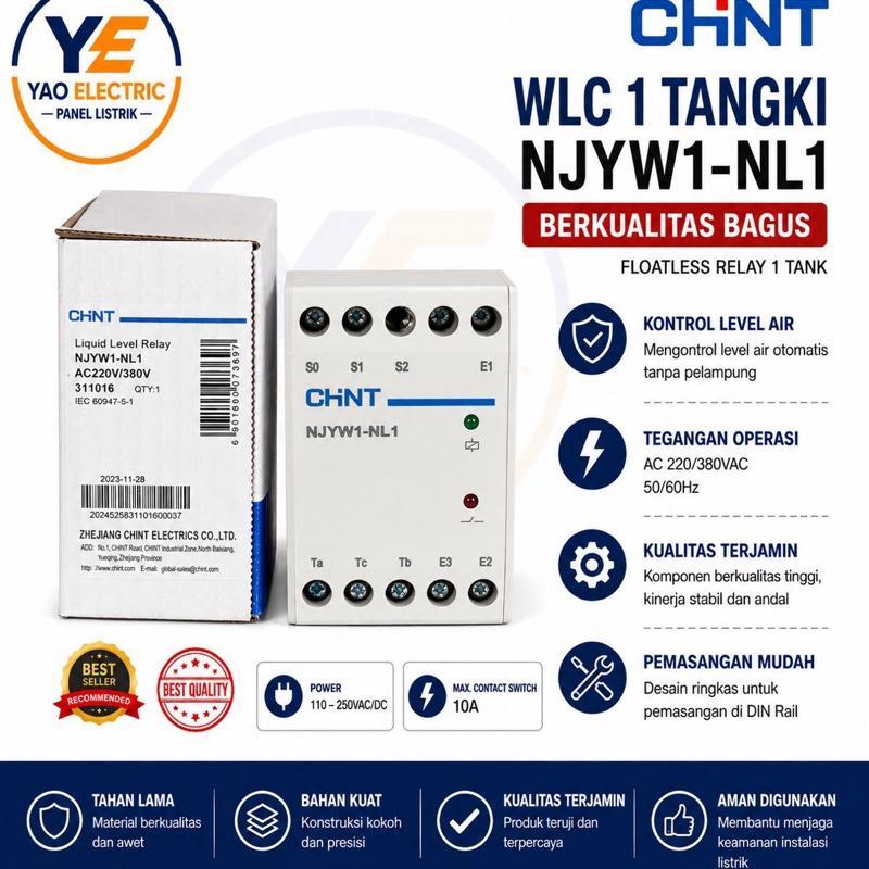 Chint WLC 1 ถัง NJYW1-NL1 220/380VAC Floatless Relay ควบคุมระดับน้ําอัตโนมัติรับประกันคุณภาพ