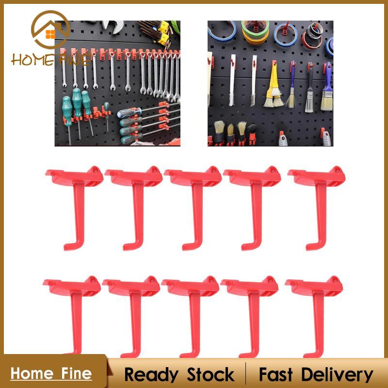 [Katharina_x] 10 ชิ้น Pegboard Hooks Spanner ถาดเก็บแร็คสีแดง Widget อุปกรณ์เครื่องมือ