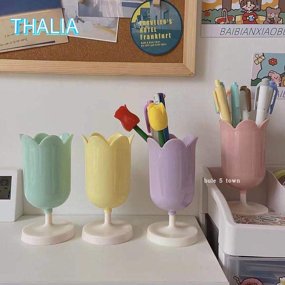 ไทยลีอา‌ ที่ใส่ปากกา ทิวลิป ที่เก็บเดสก์ท็อป ออแกไนเซอร์ ถังเก็บพลาสติก