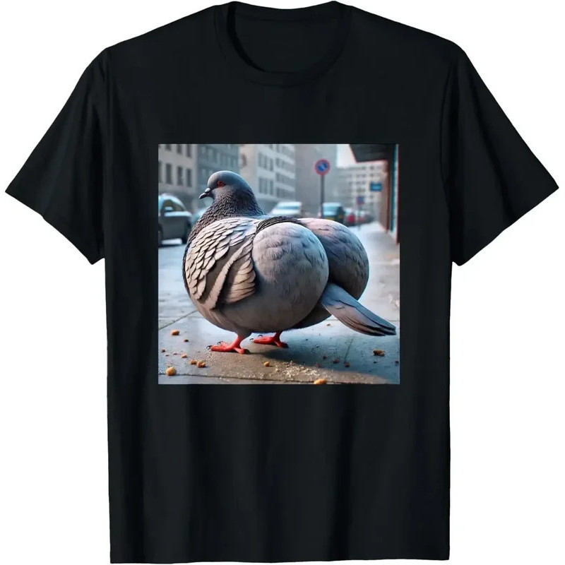เสื้อยืดลายพิราบสุดฮา 100 Level Gyatt Gen Z Meme สำหรับผู้หญิง เสื้อผ้าลายกราฟิกน่ารักสไตล์ฮาราจูกุ 