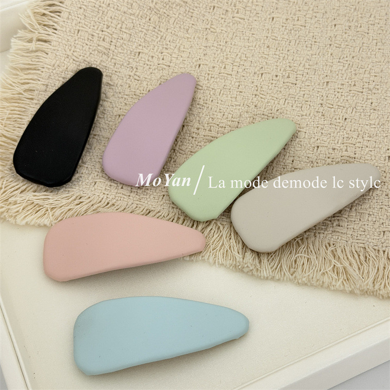 เวอร์ชั่นเกาหลี Macaron Color Series หนัง PU Big Water Drop bb คลิปกิ๊บติดผมหวานลดอายุด้านข้าง