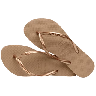 HAVAIANAS รองเท้าแตะ Slim Logo Metallic Flip Flops GOLD 41198753581F_H3GDXX