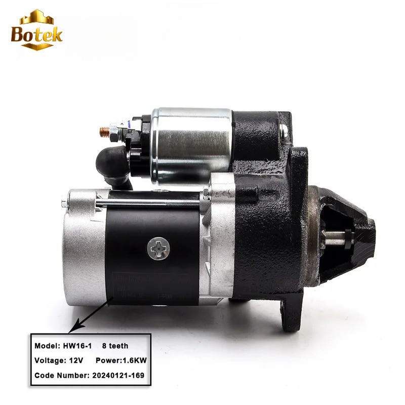 HW16-1 8T 12V 1.6KW เครื่องยนต์มอเตอร์สตาร์ท 8 ฟันเกียร์สําหรับมอเตอร์สตาร์ทชิ้นส่วนเครื่องกําเนิดไฟ