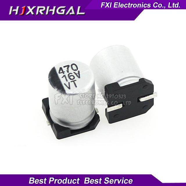 10pcs Electrolytic Capacitor 470uF 470 16V 8*10 มม.SMD ตัวเก็บประจุอลูมิเนียมอิเล็กโทรลีติค 470uF16V