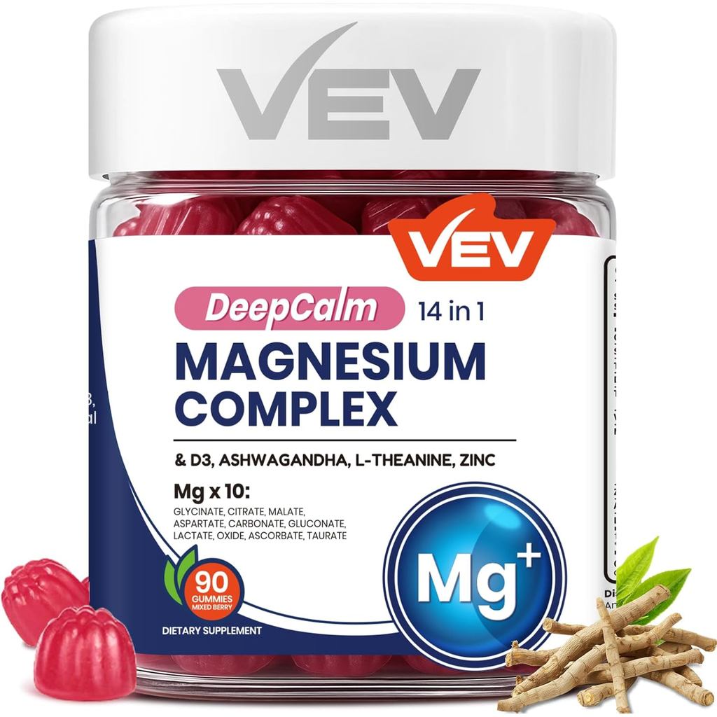 ใหม่ VEVDeepCalmComplex14-in-1Gummies–90Count(Packof1)–withD3,Ashwagandha,,,,,,,,,,,,,,,,,,Zinededed