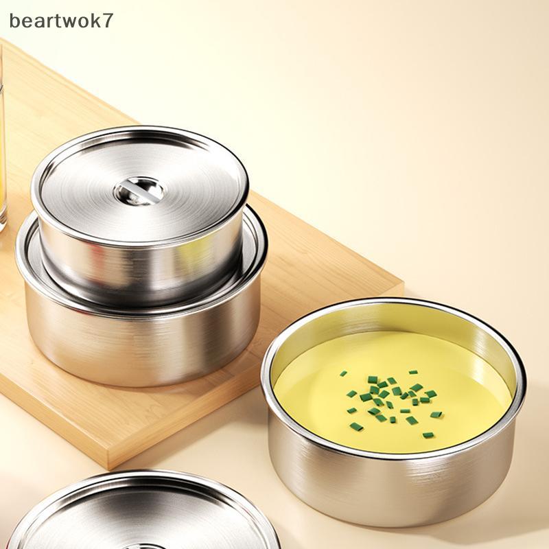 หมีtwok7] สแตนเลสชามไข่นึ่งราเมนข้าวผลไม้สลัดชามสตูว์พร้อมฝาปิดถ้วยซุปภาชนะใส่อาหารอุปกรณ์บนโต๊ะอาหารในครัวใหม่