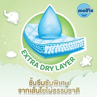 ผ้าอ้อมเด็กออแกนิค โมลฟิกซ์ (แบบเทป) ใยไผ่โฉมใหม่ ไม่มีตัวบวก ไซส์ NB-M