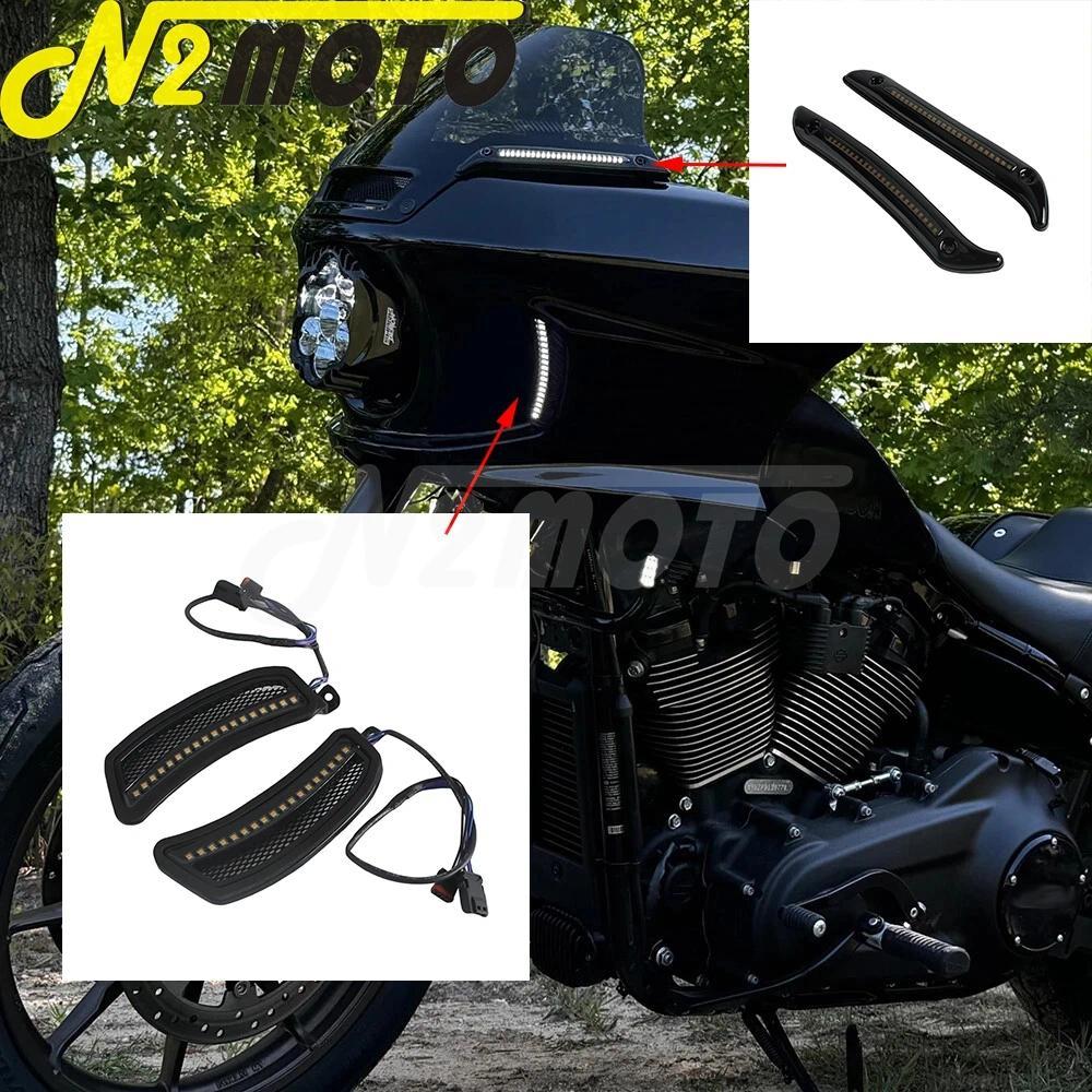 zไฟ LED สำหรับตกแต่งช่องระบายอากาศด้านข้างรถมอเตอร์ไซค์ สำหรับ Harley M8 Softail Low Rider ST FXLRST