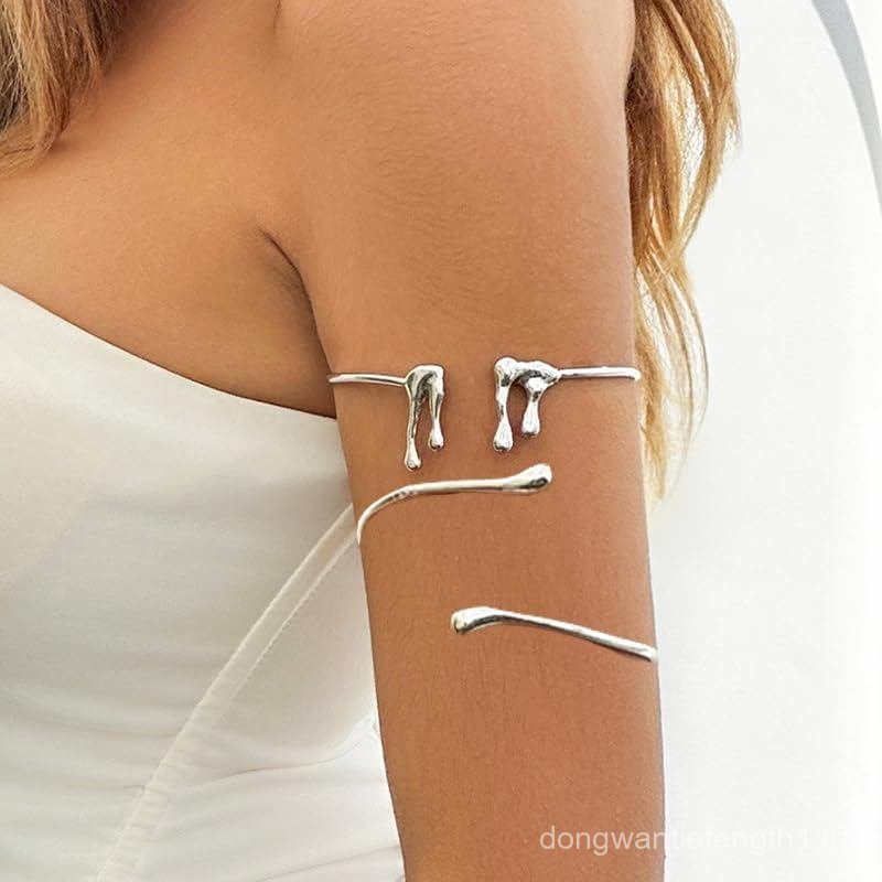 Gold Cuff Upper Arm สําหรับผู้หญิง,Arm Cuff Arm Cuff เครื่องประดับสําหรับผู้หญิงอินเทรนด์สร้อยข้อมือ