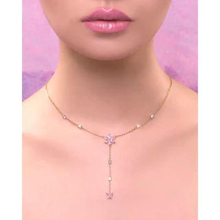 YVIS Glitz Brass Necklace - Posy Collection